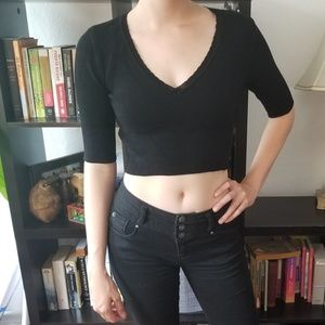 Rachel Roy Black Crop Top